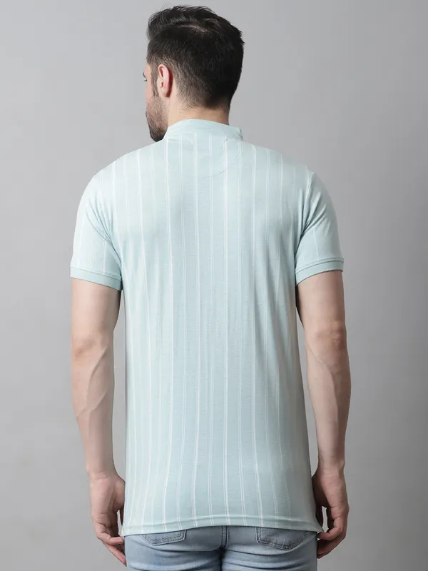 Men_All_Over_Printed_Henley_Neck_Sea_Green_Cotton_T-Shirt_With_Pocket
