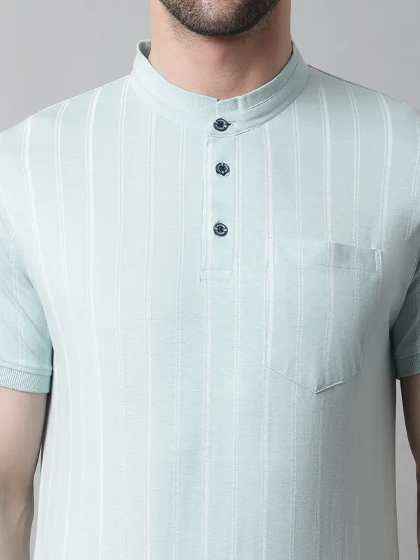 Men_All_Over_Printed_Henley_Neck_Sea_Green_Cotton_T-Shirt_With_Pocket