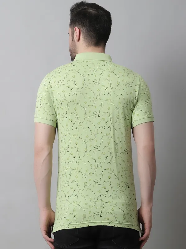 Men_Polo_Neck_All_Over_Printed_Green_T-Shirt_With_Pocket