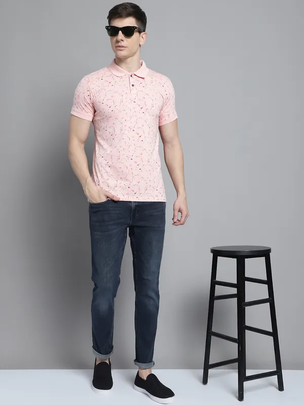 Men_Polo_Neck_All_Over_Printed_Pink_T-Shirt_With_Pocket