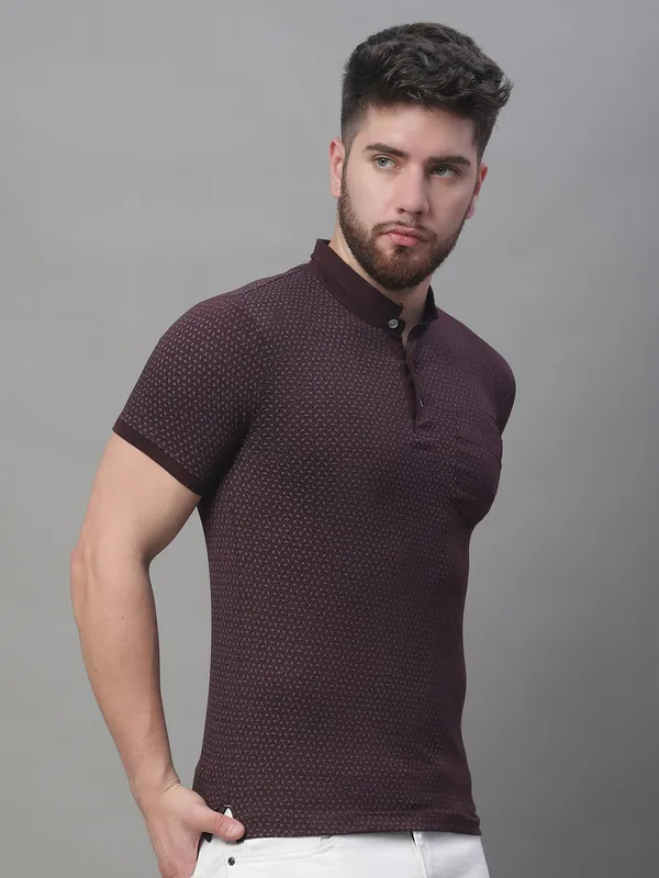 Men_All_Over_Printed_Wine_Henley_Neck_Cotton_T-Shirt_With_Pocket