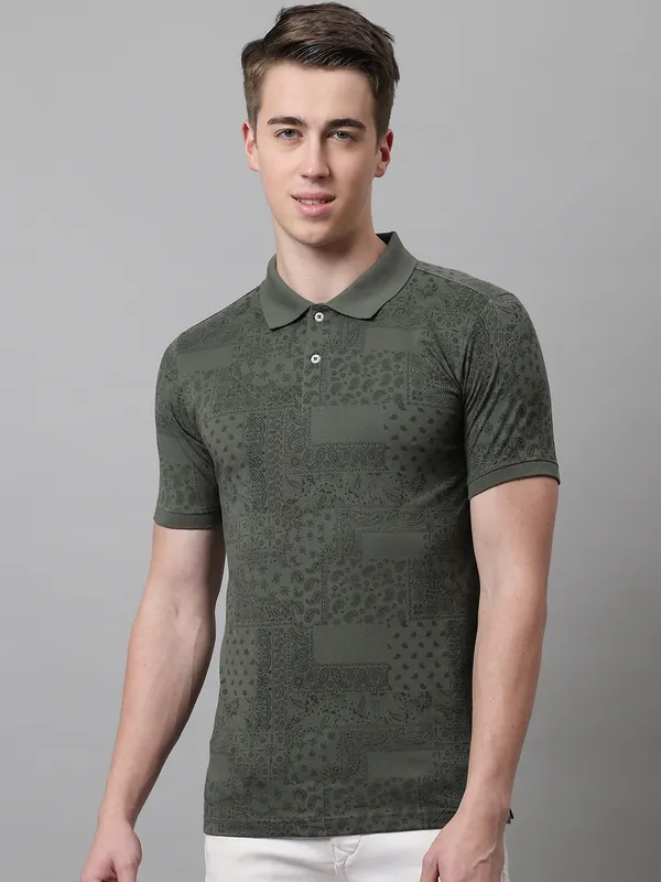 Men_All_Over_Printed_Polo_Neck_Olive_Cotton_T-Shirt