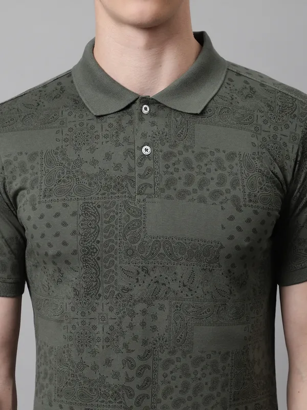 Men_All_Over_Printed_Polo_Neck_Olive_Cotton_T-Shirt