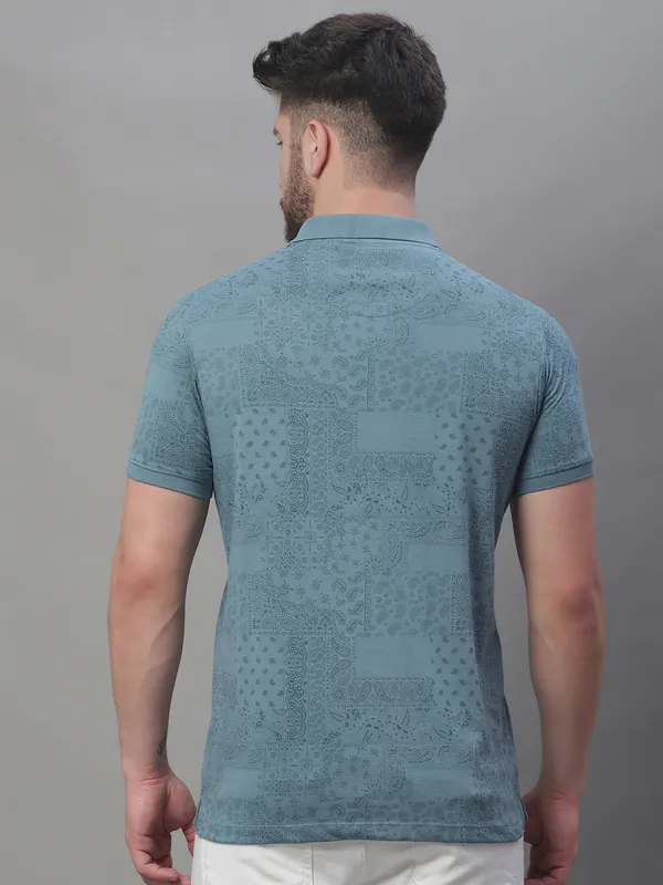 Men_All_Over_Printed_Polo_Neck_Turquise_Cotton_T-Shirt