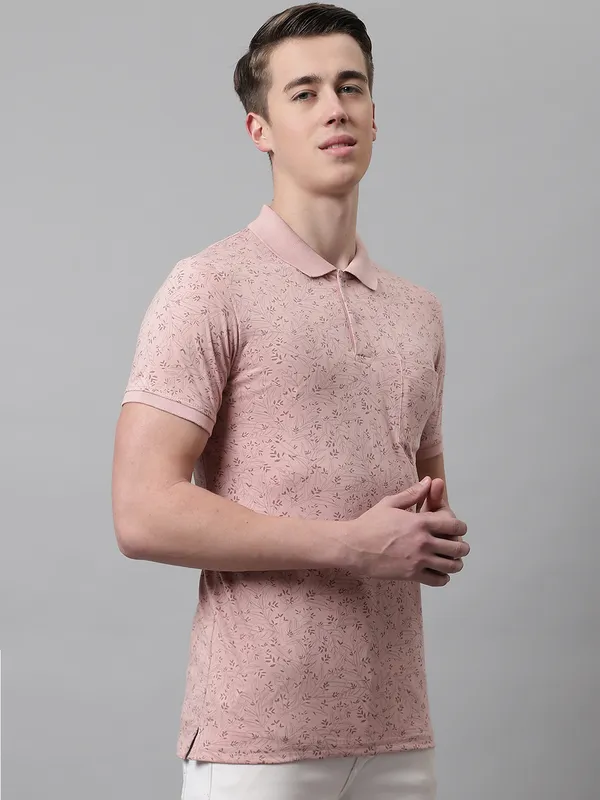 Men_All_Over_Printed_Polo_Neck_Pink_T-Shirt_With_Pocket