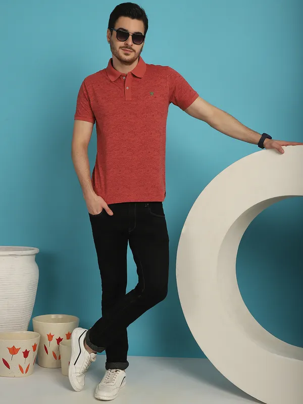 Venitian_Men__Pique_Matty_Cotton_Polo_Neck_Brick_Colour_All_Over_Printed_T-Shirt