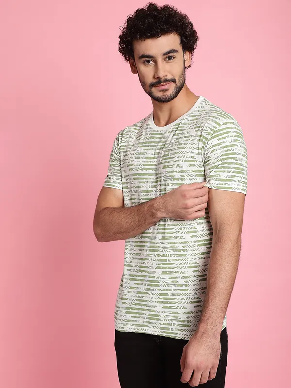 Venitian_Men_All_Over_printed_Olive_Colour_Round_Neck_Cottton_T-Shirt