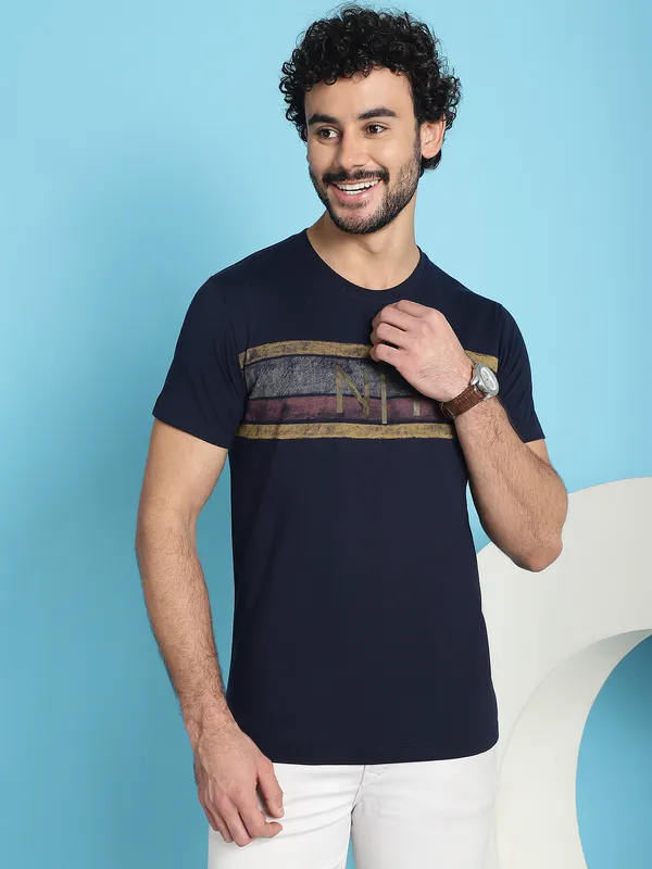 Venitian_Men_Printed_Round_Neck_Navy_Cotton_T-Shirt