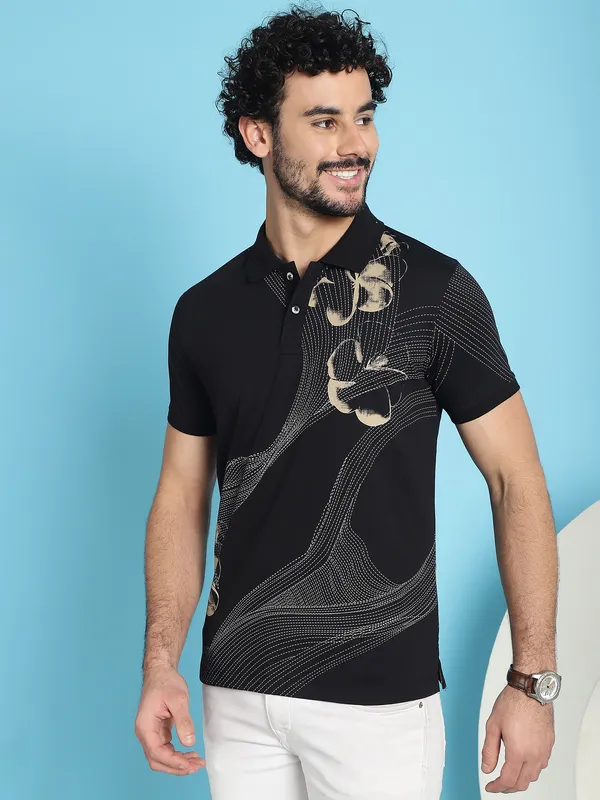 Venitian_Men_All_Over_Printed_Black_Cotton_Polo_Neck_T-Shirt
