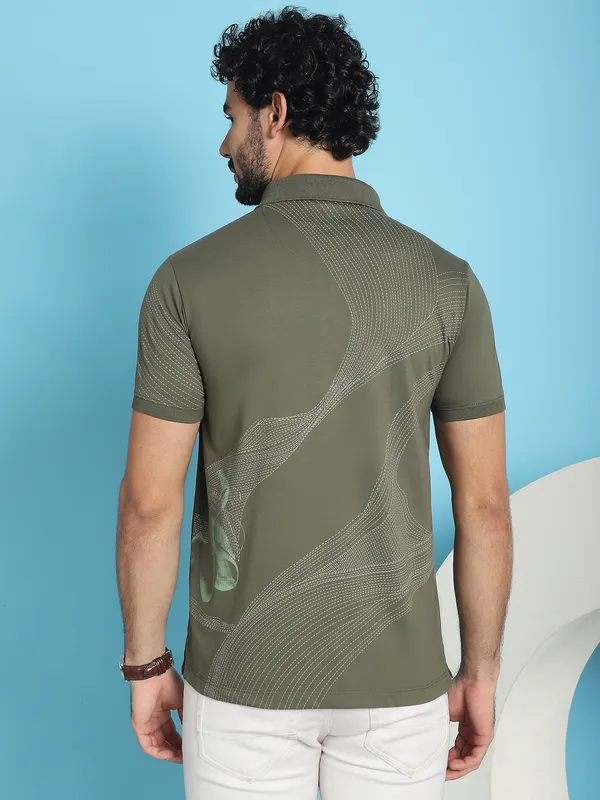 Venitian_Men_All_Over_Printed_Olive_Cotton_Polo_Neck_T-Shirt
