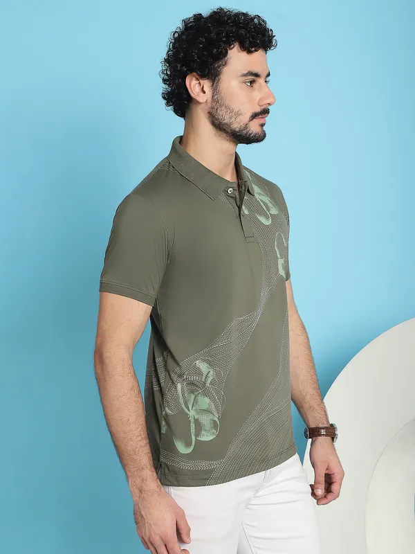 Venitian_Men_All_Over_Printed_Olive_Cotton_Polo_Neck_T-Shirt