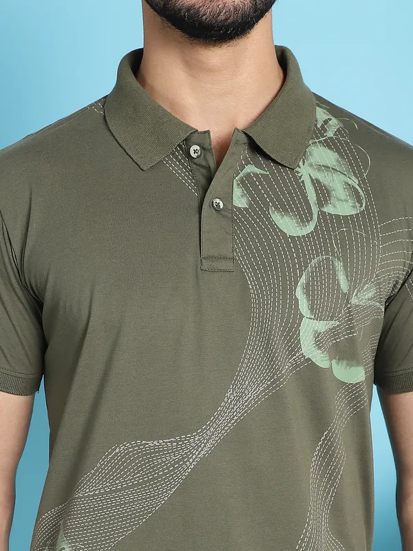 Venitian_Men_All_Over_Printed_Olive_Cotton_Polo_Neck_T-Shirt