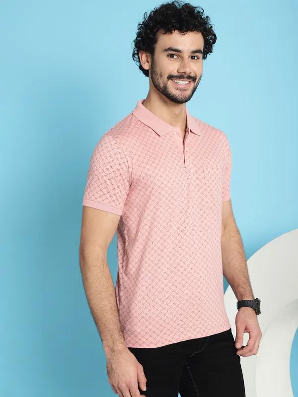 Venitian_Men_All_Over_Printed_Polo_Neck_Pink_Cotton_T-Shirt_With_Pocket