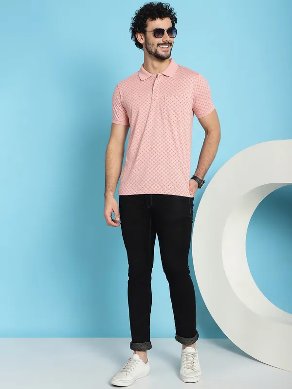 Venitian_Men_All_Over_Printed_Polo_Neck_Pink_Cotton_T-Shirt_With_Pocket