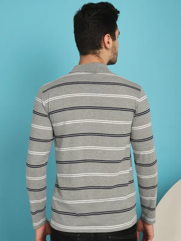 Venitian_Men_Striped_Polo_Neck_Full_Sleeves_Ecru_T-Shirt_With_Pocket