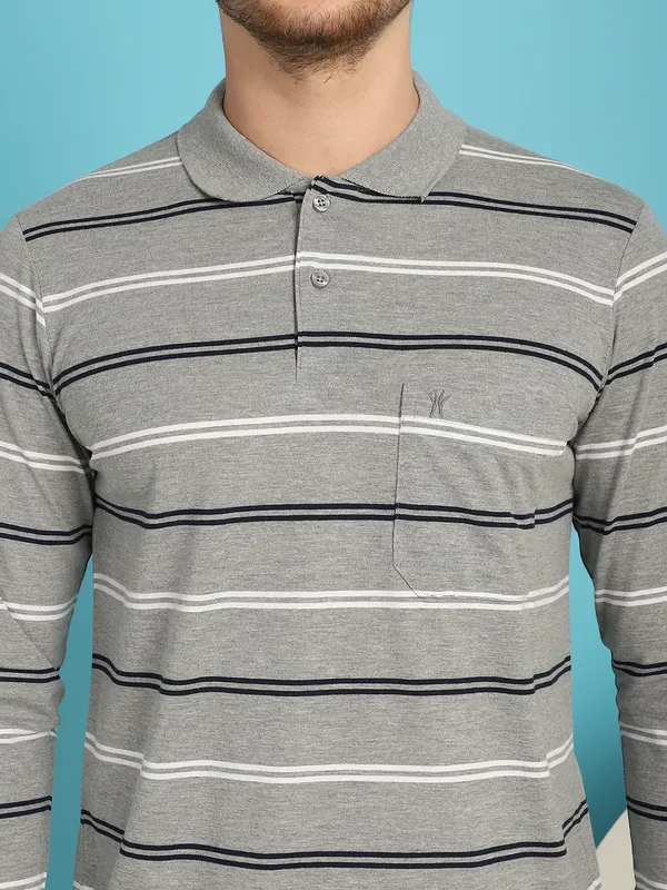 Venitian_Men_Striped_Polo_Neck_Full_Sleeves_Ecru_T-Shirt_With_Pocket