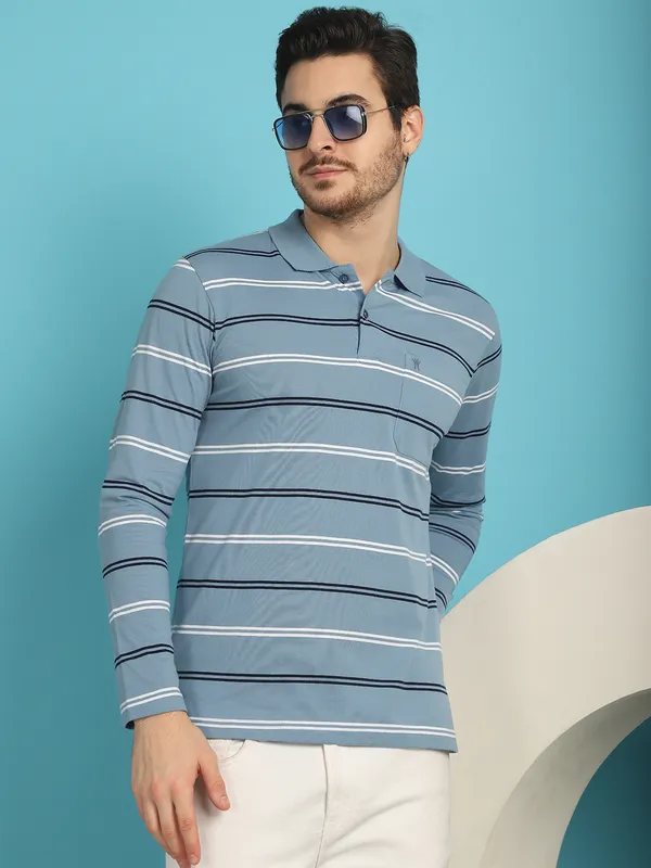 Venitian_Men_Striped_Polo_Neck_Full_Sleeves_Blue_T-Shirt_With_Pocket