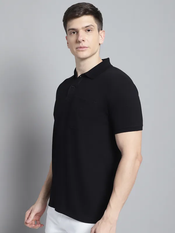 Men_Solid_Polo_Neck_Black_T-Shirt_With_Pocket
