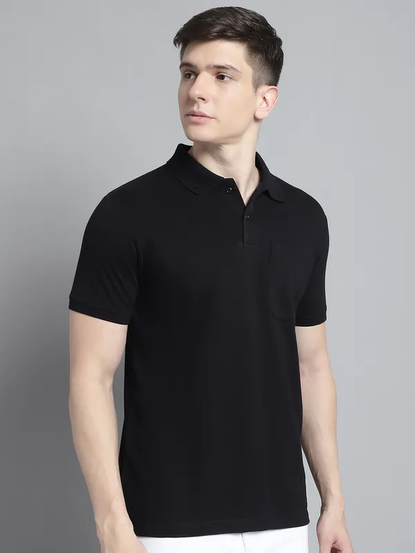 Men_Solid_Polo_Neck_Black_T-Shirt_With_Pocket
