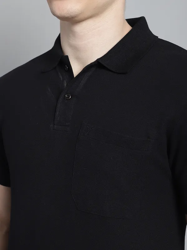 Men_Solid_Polo_Neck_Black_T-Shirt_With_Pocket