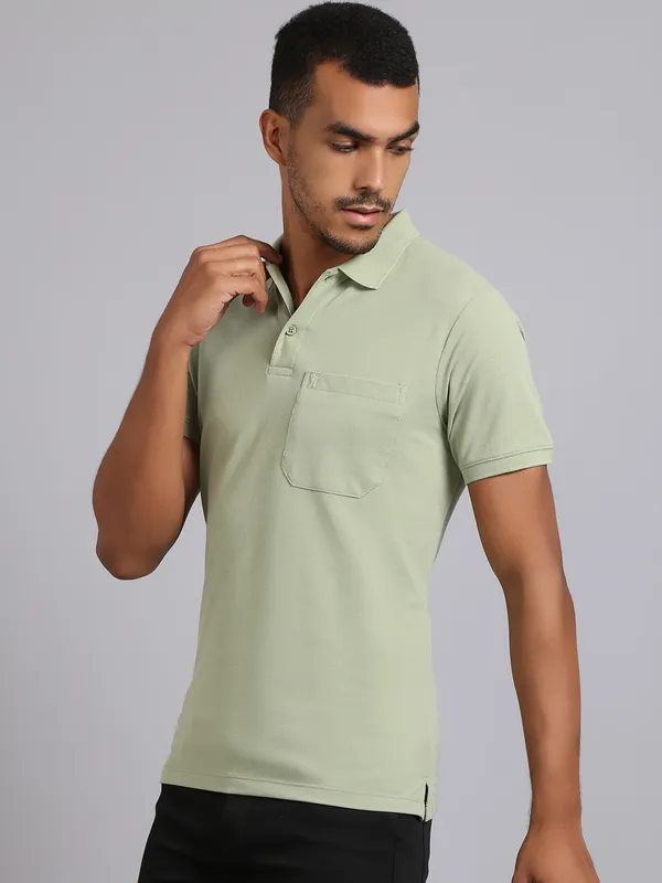 Men_Solid_Cotton_Polo_Neck_Mint_T-Shirt_With_Pocket
