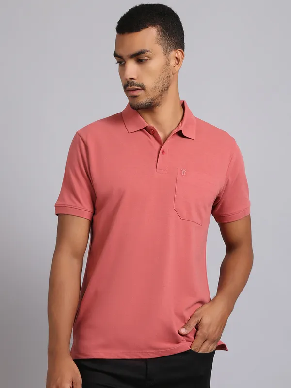 Men_Solid_Cotton_Polo_Neck_Brick_T-Shirt_With_Pocket