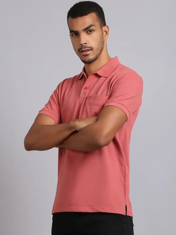Men_Solid_Cotton_Polo_Neck_Brick_T-Shirt_With_Pocket