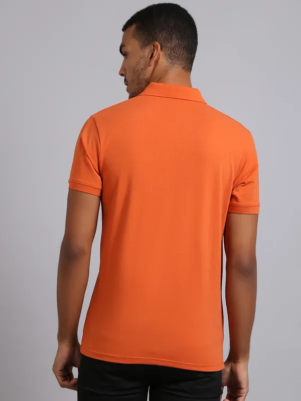 Men_Solid_Cotton_Polo_Neck_Orange_T-Shirt_With_Pocket