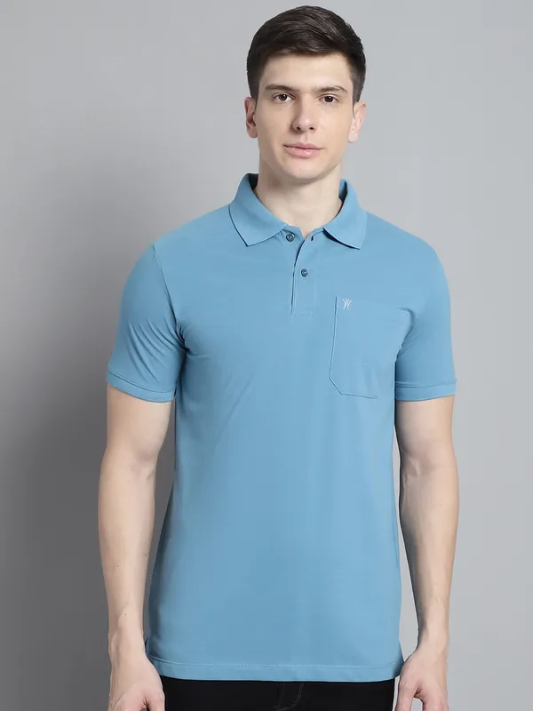 Men_Solid_Polo_Neck_TEAL_T-Shirt_With_Pocket