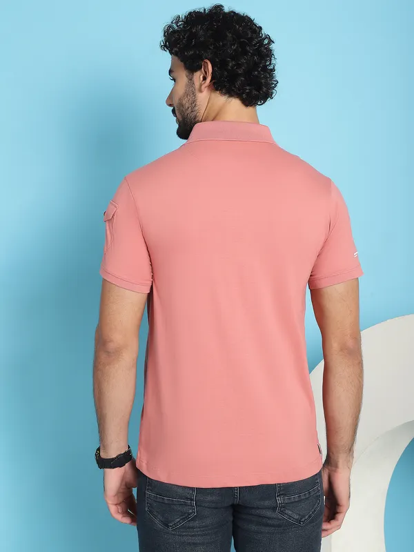 Venitian_Men_Double_Mercerised_3_Pocket_Cargo_Pink_Polo_Neck_T-Shirt_for_Men