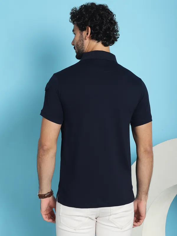 Venitian_Men_Double_Mercerised_3_Pocket_Cargo_Navy_Polo_Neck_T-Shirt_for_Men
