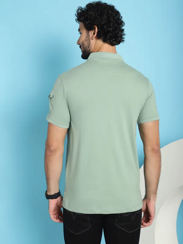 Venitian_Men_Double_Mercerised_3_Pocket_Cargo_Green_Polo_Neck_T-Shirt_for_Men