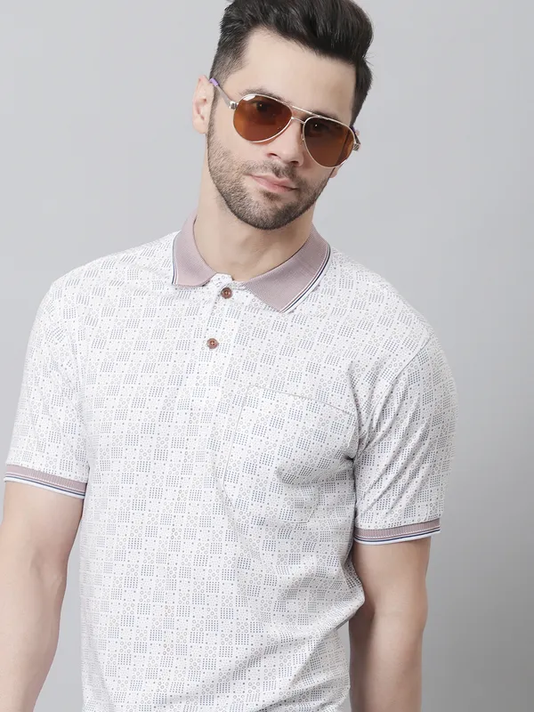 Men_Double_Mercerised_Cotton_Polo_Neck_All_Over_Printed_T-Shirt_With_Pocket