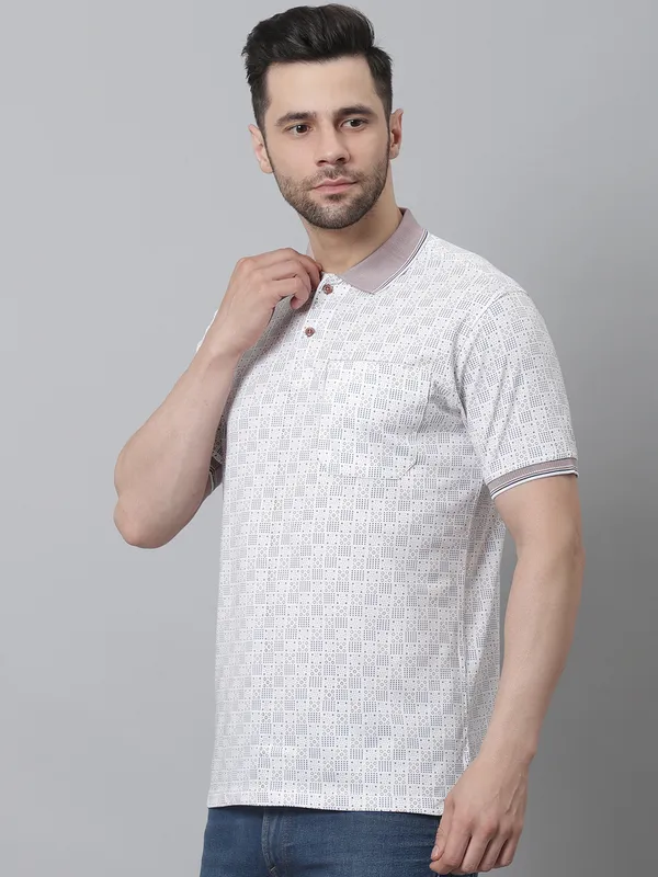 Men_Double_Mercerised_Cotton_Polo_Neck_All_Over_Printed_T-Shirt_With_Pocket