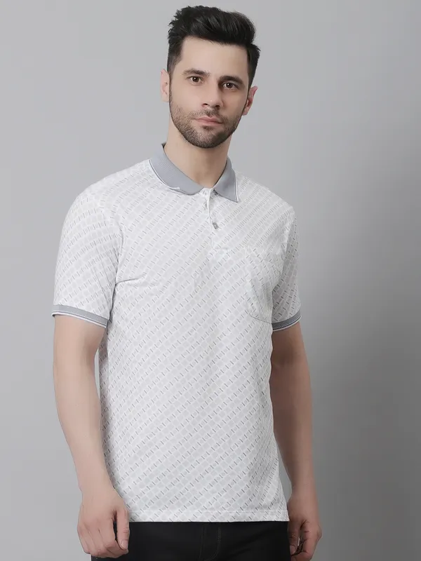 Men_Double_Mercerised_Cotton_Polo_Neck_All_Over_Printed_T-Shirt_With_Pocket
