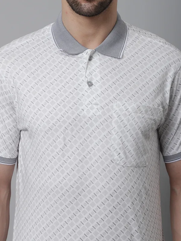 Men_Double_Mercerised_Cotton_Polo_Neck_All_Over_Printed_T-Shirt_With_Pocket