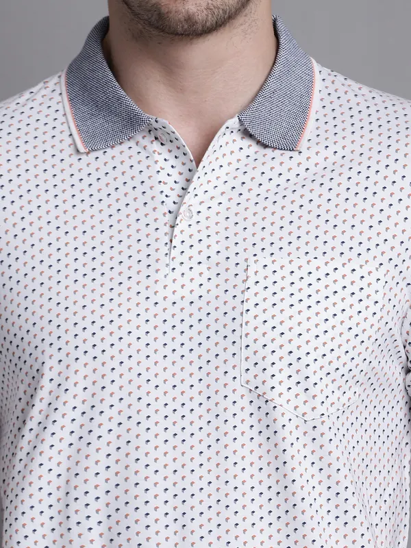Men_Double_Mercerised_Polo_Neck_White_Cotton_T-Shirt_With_Pocket