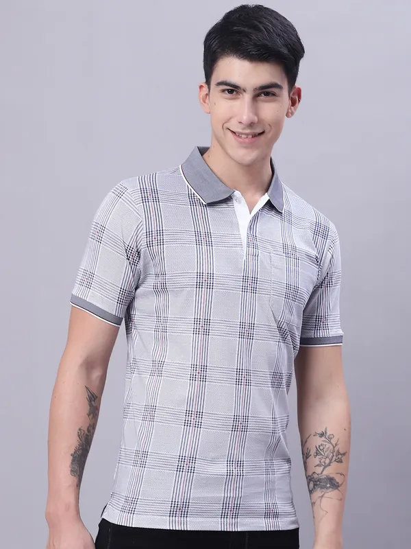 Men_Double_Mercerised_Polo_Neck_White_Cotton_T-Shirt_With_Pocket