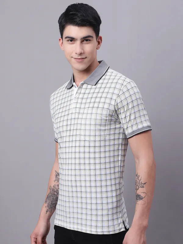 Men_Double_Mercerised_Polo_Neck_White_Cotton_T-Shirt_With_Pocket