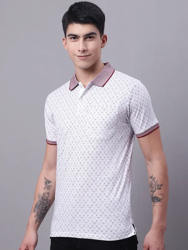 Men_Polo_Neck_Mercerised_Cotton_Printed_T-Shirt_With_Pocket