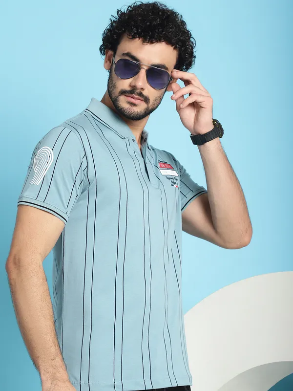 Venitian_Men_Double_Mercerised_Printed_Polo_Neck_Aqua_Green_T-Shirt_for_Men