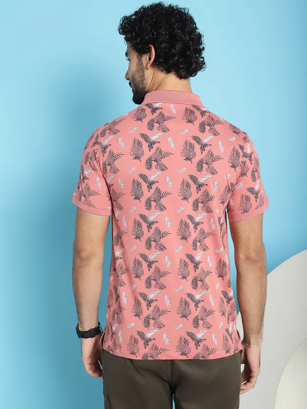 Venitian_Men_Mercerised_Polo_Neck_All_Over_Printed_Pink_T-Shirt_With_Pocket
