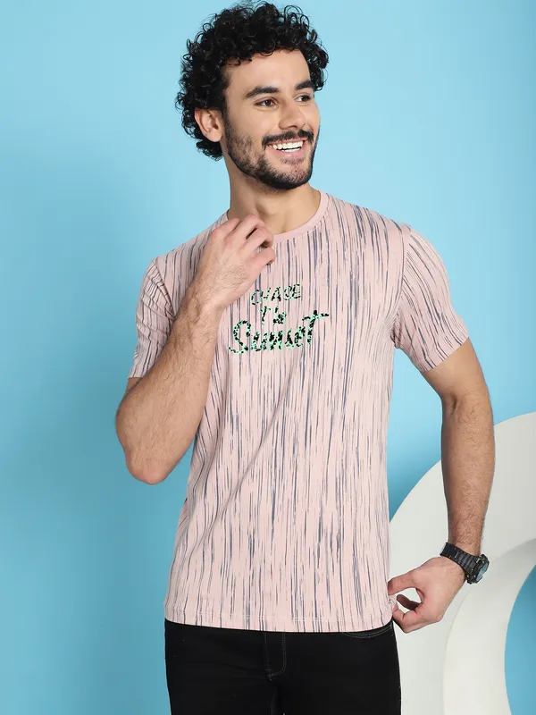 Venitian_Men_Printed_Round_Neck_Pink_Cotton_Lycra_T-Shirt