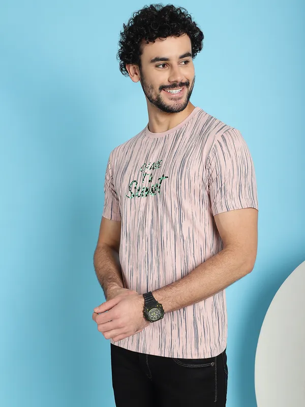 Venitian_Men_Printed_Round_Neck_Pink_Cotton_Lycra_T-Shirt