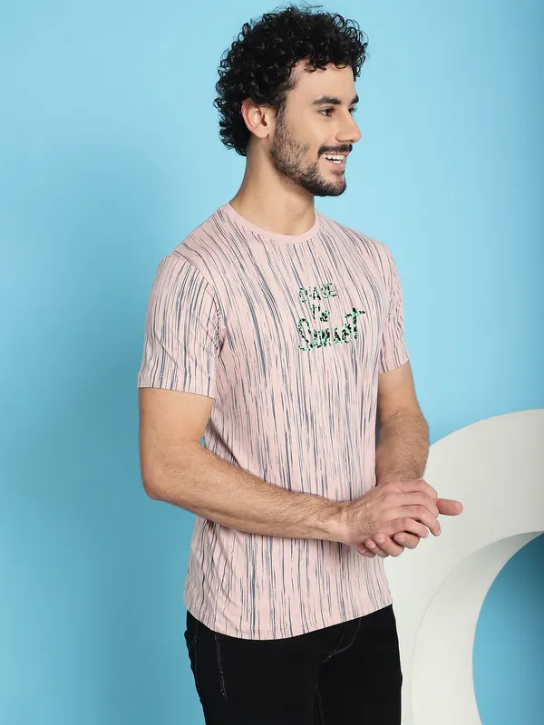 Venitian_Men_Printed_Round_Neck_Pink_Cotton_Lycra_T-Shirt