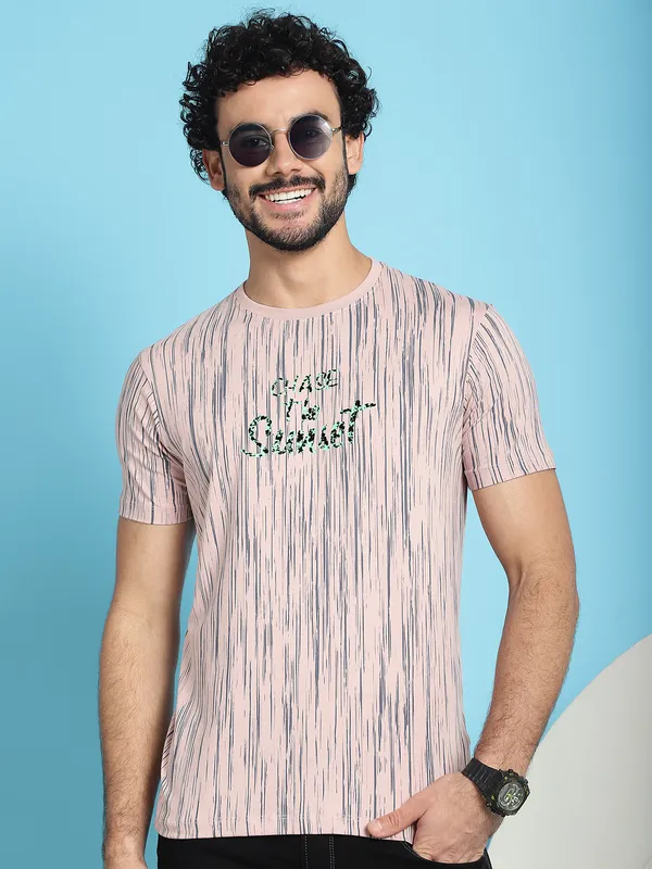 Venitian_Men_Printed_Round_Neck_Pink_Cotton_Lycra_T-Shirt
