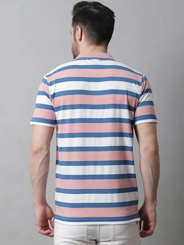 Men_Striped_Polo_Neck_Cotton_Blend_Pink_T-Shirt_With_Pocket
