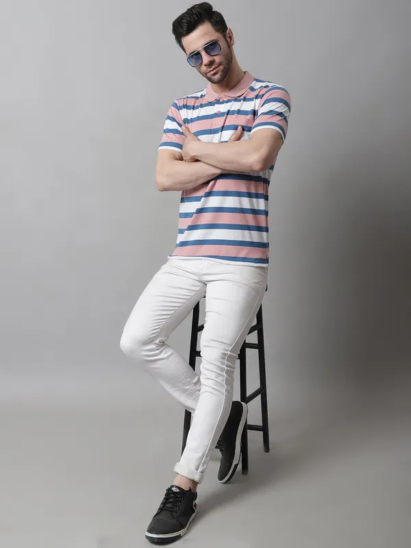 Men_Striped_Polo_Neck_Cotton_Blend_Pink_T-Shirt_With_Pocket