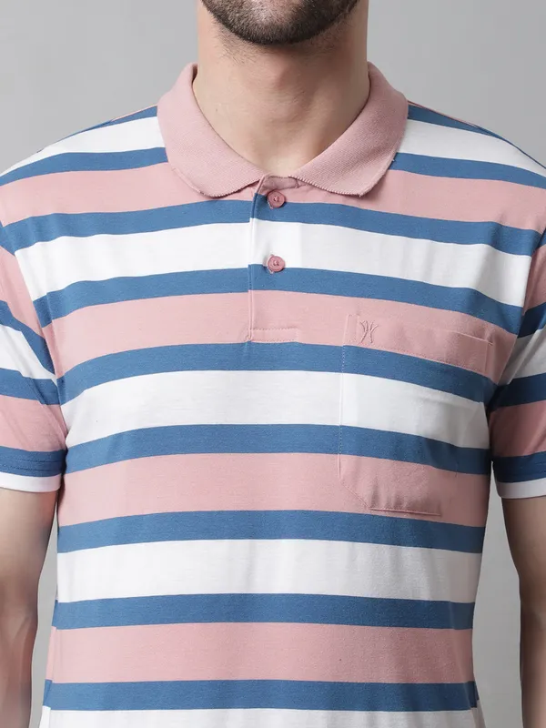 Men_Striped_Polo_Neck_Cotton_Blend_Pink_T-Shirt_With_Pocket