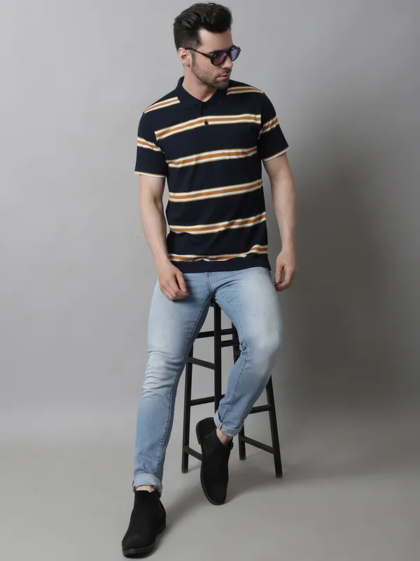 Men_Striped_Polo_Neck_Cotton_Blend_Navy_T-Shirt_With_Pocket